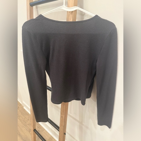 Aerie Charcoal Long Sleeve Women's Top S - Picture 3 of 3